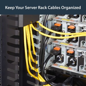 StarTech.com Vertical Cable Organizer with Finger Ducts - Vertical Cable Management Panel - Rack-Mount Cable Raceway - 40U