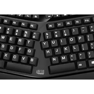 Adesso 2.4GHz Wireless Ergonomic Touchpad Keyboard - Wireless Connectivity - RF - 30 ft - 2.40 GHz - USB Interface - 105 K
