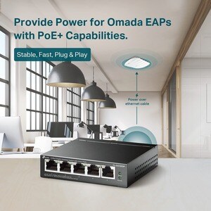 Switch Ethernet TP-Link JetStream TL-SG1005P 5 Porte - Gigabit Ethernet - 10/100/1000Base-T - 2 Layer supportato - 4,30 W 