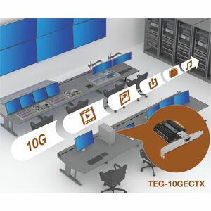 TRENDnet TEG-10GECTX 10Gigabit Ethernet Card for Computer/Server - 10GBase-T - New - Plug-in Card - PCI Express 3.0 x4 - 1