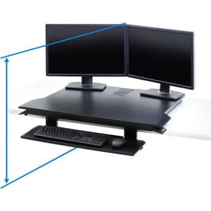 Ergotron WorkFit-TX Standing Desk Converter - Up to 30" Screen Support - 40 lb Load Capacity - 20" Height - Desktop - Black