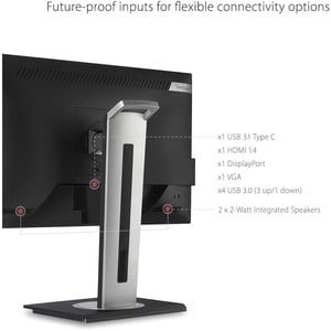 ViewSonic VG2455 24 Inch IPS 1080p Monitor with USB C, HDMI, DisplayPort, VGA and 40 Degree Tilt Ergonomics for Home and O