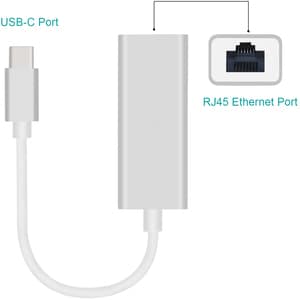 4XEM USB-C to Ethernet Adapter - USB-C to Ethernet adapter for Device, mobile, PC, MAC - 1 x USB-C Male - 1 x Female Ether