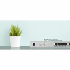 ZYXEL GS1008HP 8 Ports Ethernet Switch - Gigabit Ethernet - 10/100/1000Base-T - 2 Layer Supported - 72 W Power Consumption