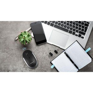 Macally Bluetooth Optical Quiet Click Mouse - Optical - Wireless - Bluetooth - 1600 dpi - Scroll Wheel - 2 Button(s) - Sym