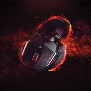 Mad Catz The Authentic R.A.T. 1+ Optical Gaming Mouse - Optical - Cable - 1 Each - USB - 2000 dpi - Scroll Wheel