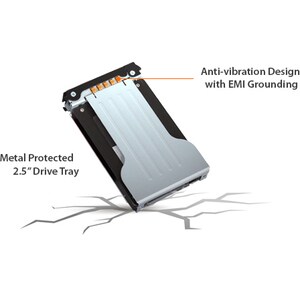Icy Dock ToughArmor MB602SPO-B Drive Enclosure for 5.25" - Serial ATA/300 Host Interface Internal - Black - 2 x HDD Suppor