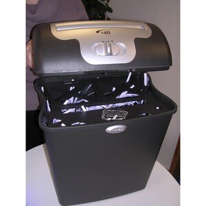 Rexel Promax V60WS Strip Cut Shredder - Non-continuous Shredder - Strip Cut - 9 Per Pass - for shredding Staples, Paper Cl