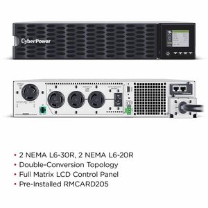 CyberPower OL6KRTHD Smart App Online UPS Systems - 6000VA/6000W, 200 - 240 VAC, Hardwire Terminal (NEMA L6-30P power cord 