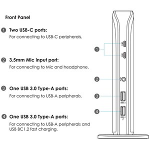 DIAMOND DS3900PD Docking Station - for Notebook/Desktop PC - 65 W - USB Type C - 7 x USB Ports - 4 x USB 3.0 - USB Type-C 