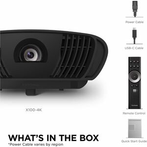 ViewSonic X100-4K True 4K UHD Projector with 1200 ANSI Lumens, Harman Kardon Speakers, HDMI, USB, 125% Rec 709, and Frame 