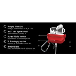 Catalyst Carrying Case Apple AirPods Pro - Flame Red - Water Proof, Dirt Resistant, Scratch Resistant, Drop Resistant, Sho