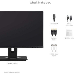 ViewSonic VG2456 24 Inch 1080p Monitor with USB C 3.2, Docking Built-In Gigabit Ethernet and 40 Degree Tilt Ergonomics for