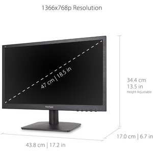 ViewSonic VA1903H 19-Inch WXGA 1366x768p 16:9 Widescreen Monitor with Enhanced View Comfort, Custom ViewModes and HDMI for