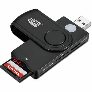 Adesso SCR-200 Smart Card Reader - Contact - USB 2.0 - Black - TAA Compliant