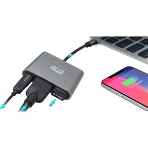 Adesso 3-IN-1 USB-C Multi-Port Docking Station (TAA Compliant) - for TV/Monitor/Projector/Notebook/Smartphone/Tablet - 60 