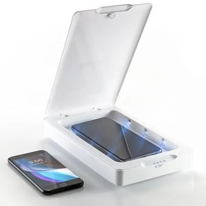 ZAGG InvisibleShield UV Sanitizer Kills up to 99.9% of Staph, E.coli Bacteria - with Universal Wireless Charging - White