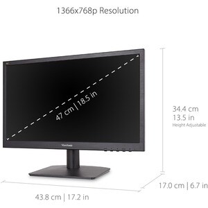 Monitor LED ViewSonic Value VA1903H 19" Class HD - 16:9 - 47cm (18.5") Viewable - Torsión Nemática (TN) - LED Retroilumina