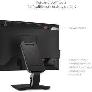 Monitor de pantalla táctil LCD ViewSonic TD2455 - 24.0"" (61.0cm) Class - 16:9 - 6ms - 23.8"" (60.5cm) Viewable - Projecte