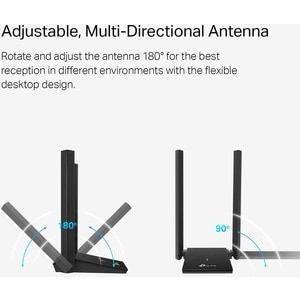 TP-Link Archer T4U Plus - IEEE 802.11ac Dual Band Wi-Fi Adapter for Desktop Computer/Notebook/Wireless Router - USB 3.0 - 