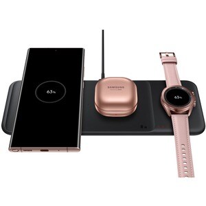 Samsung Wireless Charger Trio - 9 V Input - Input connectors: USB - Fast Charging, LED Indicator