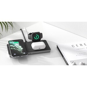 ALOGIC Ultra Power 3-in-1 Wireless Charging Dock for iPhone and Airpods with Apple Watch Charger Mount - 9 V DC Input - 5 