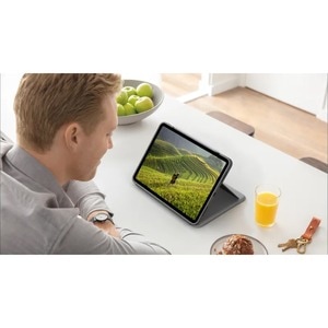 Logitech Folio Touch Keyboard/Cover Case for 27.9 cm (11") Apple iPad Air (4th Generation) Tablet - Oxford Gray - Scuff Re