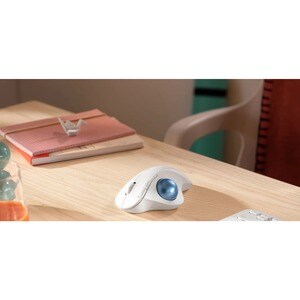 Logitech ERGO M575 Rato - Bluetooth - USB - Ótico - 5 Taste(n) - Branco - Sem fios - 2.40 GHz - 2000 dpi - Roda de deslocação