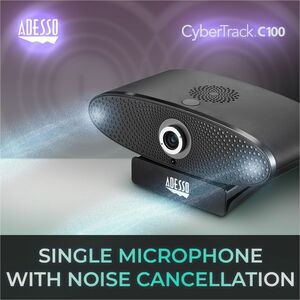 Adesso CyberTrack C100 Webcam - 8 Megapixel - 30 fps - USB 2.0 - 3840 x 2160 Video - CMOS Sensor - Manual Focus - 150° Ang