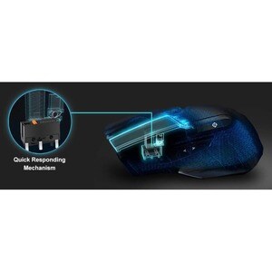 EVGA X20 Gaming Mouse - Optical - Cable/Wireless - Bluetooth - 2.40 GHz - Gray - USB - 16000 dpi - 10 Button(s)