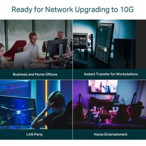 TP-Link TL-SX1008 - 8 Port 10G/Multi-Gig Unmanaged Ethernet Switch - Desktop/Rackmount - Plug & Play - Sturdy Metal Casing