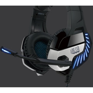 Adesso Xtream G4 Wired Over-the-head Stereo Gaming Headset - Black/Grey - Binaural - Circumaural - 20 Ohm - 20 Hz to 20 kH