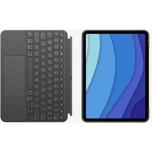 Logitech Combo Touch Keyboard/Cover Case for 32.8 cm (12.9") Apple, Logitech iPad Pro (5th Generation) Tablet - Oxford Gra
