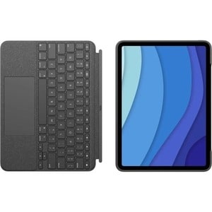 Logitech Combo Touch Tastatur/Cover für 32,8 cm (12,9 Zoll) Apple, Logitech iPad Pro (5. Generation) Tablet - Grau - Gewob