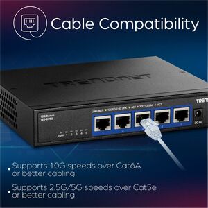TRENDnet TEG-S750 5 Anschlüsse Ethernet-Switch - 10 Gigabit Ethernet - 10GBase-T - TAA-konform - 2 Unterstützte Netzwerksc