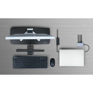 Targus AWE804GL Monitor Riser - 14.97 kg Load Capacity - Black - For Monitor - Pull-out Drawer, Adjustable