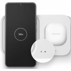 Samsung Induction Charger - For Smartphone, Smartwatch, Earbud, iPhone - 9 V DC Input - Input connectors: USB - Proprietar
