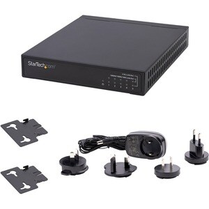 StarTech.com Unmanaged 2.5G Switch, 5 Port 2.5GBASE-T Unmanaged Ethernet Switch, Din Rail | Wall Mount, Multi-Gigabit, Aut