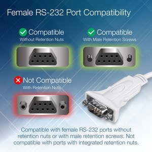 TRENDnet USB to Serial 9-Pin Converter Cable, Connect a RS-232 Serial Device to a USB 2.0 Port, Supports Windows & Mac, US