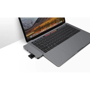 Hyper Model GN21D-GRAY USB Type C Docking Station - Memory Card Reader - SD - Space Gray - 4K - 3840 x 2160 - 2 x USB Type