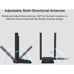 Adaptateur Wi-Fi TP-Link Archer TX20U Plus - IEEE 802.11ax - Bi bande - USB 3.0 - 1,76 Gbit/s - 2,40 GHz ISM - 5 GHz UNII 