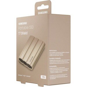Samsung T7 MU-PE1T0K/WW 1 TB Portable Rugged Solid State Drive - External - Moonrock Beige - Desktop PC, MAC Device Suppor