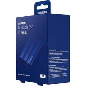 Samsung T7 MU-PE1T0R/WW 1 TB Portable Rugged Solid State Drive - External - Blue - Desktop PC, MAC Device Supported - USB 