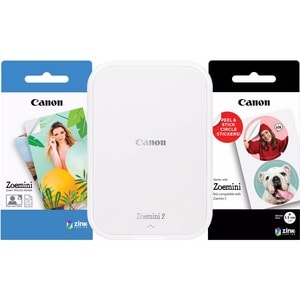 Canon Zoemini 2 Zero Ink Printer - Colour - Photo Print - Portable - White - Colour - 50 Second Color - 314 x 500 dpi - An
