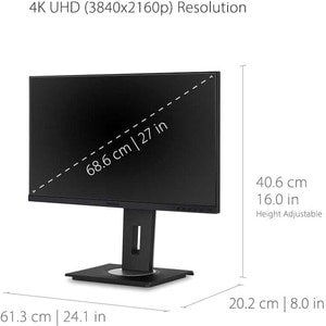 Moniteur LED ViewSonic Graphic VG2756-4K 27" Class 4K UHD - 16:9 - 68,6 cm (27") Viewable - Technologie IPS - LED Rétroécl