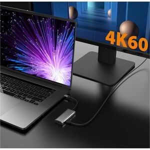 j5create Estação de ancoragem para Notebook - 100 W Fonte de alimentação - Cinzento - 4K - 3840 x 2160 - 2 x Portas USB ti