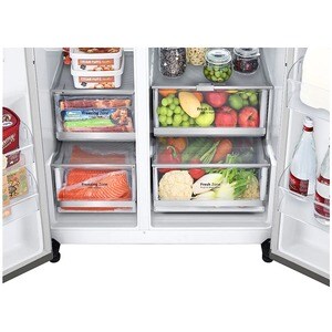 Congelatore/Freezer LG GSXV90MBAE 635 L Combinato - Metallico - Vetro temprato - Digital Inverter Compressor - Smart Conne