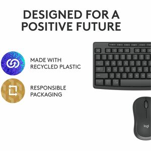 Logitech MK370 Combo for Business Wireless Keyboard and Silent Mouse - USB Plunger/Membrane Bluetooth Keyboard - 112 Key -