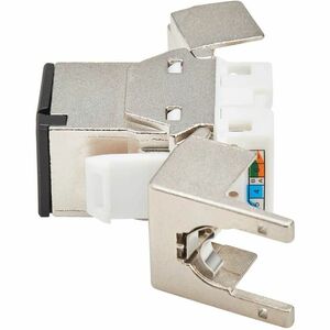 Eaton Tripp Lite Series Cat8 STP Shielded Tool-Free Keystone Jack, 568A/568B, TAA - 1 x RJ-45 Keystone Female - Silver - T
