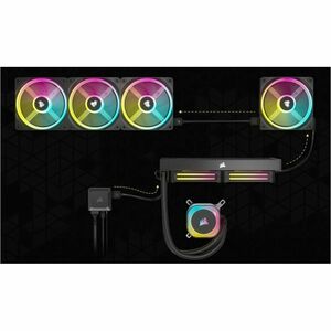 Corsair iCUE QX120 Cooling Fan - 3 x Fan(s) - 63.10 CFM Maximum Airflow - 2400 rpm - Magnetic Dome Bearing - RGB LED - Bla